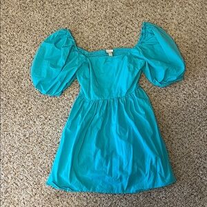 a.new.day Turquoise Puff Sleeve Dress